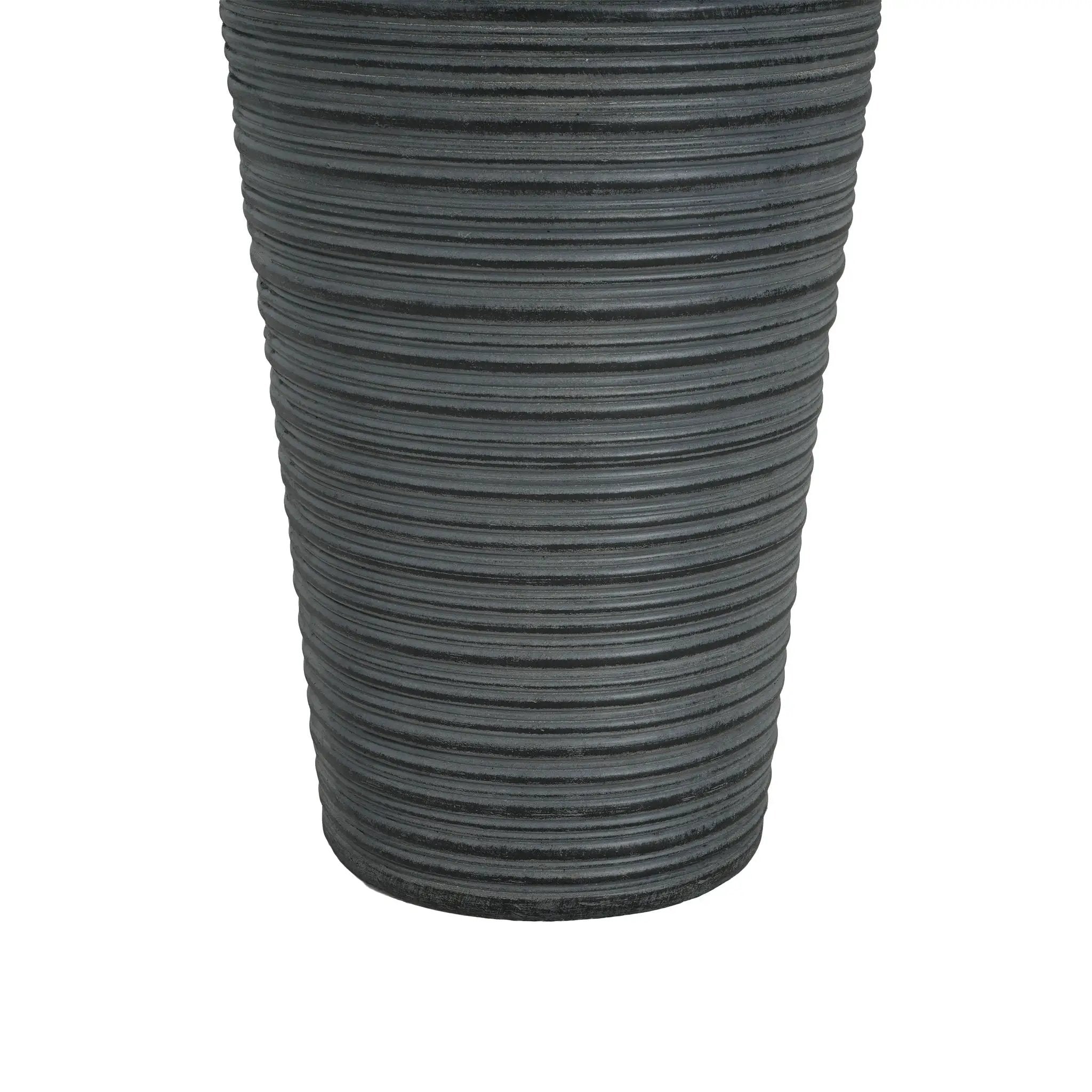 31.5" Tall Striped Column Fountain With LED Light Design For Outdoor Spaces - Gray by HouseOfZazla