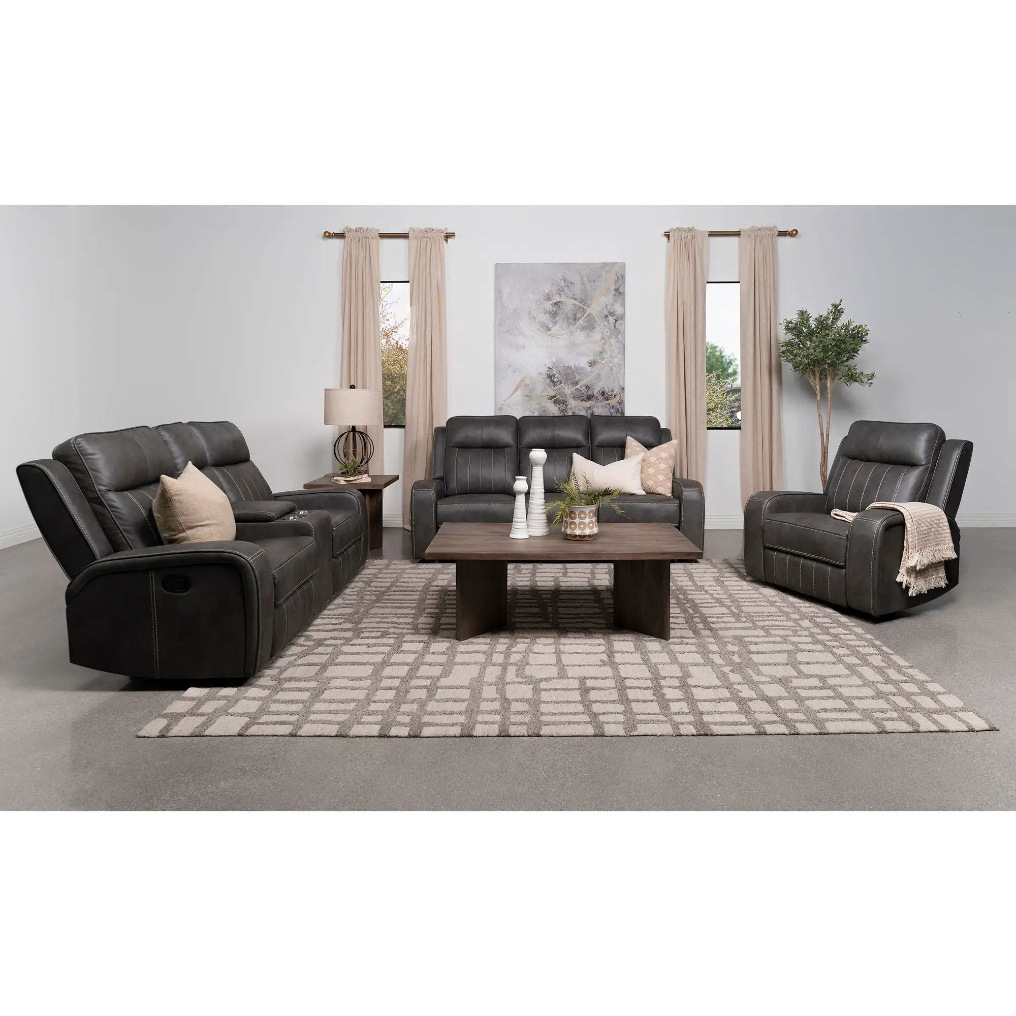 Forrest - Recliner Chair With Tufted Upholstery - Gray by HouseOfZazla