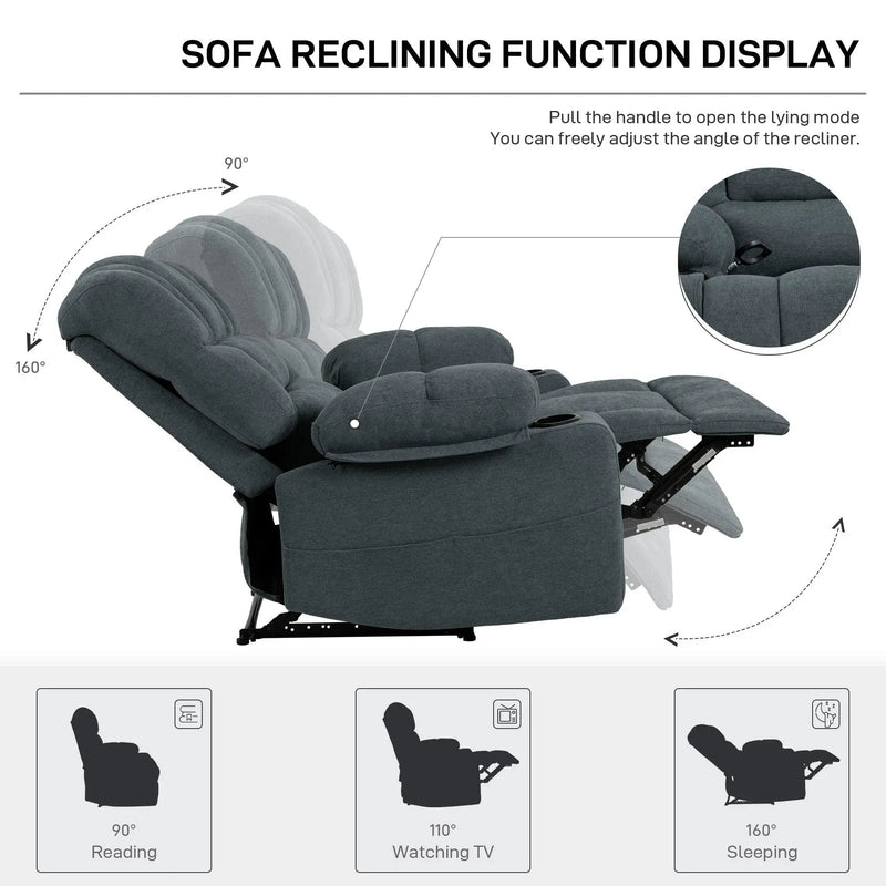 Massage Recliner Chair Sofa With Heating Vibration by Unique Piece Furniture