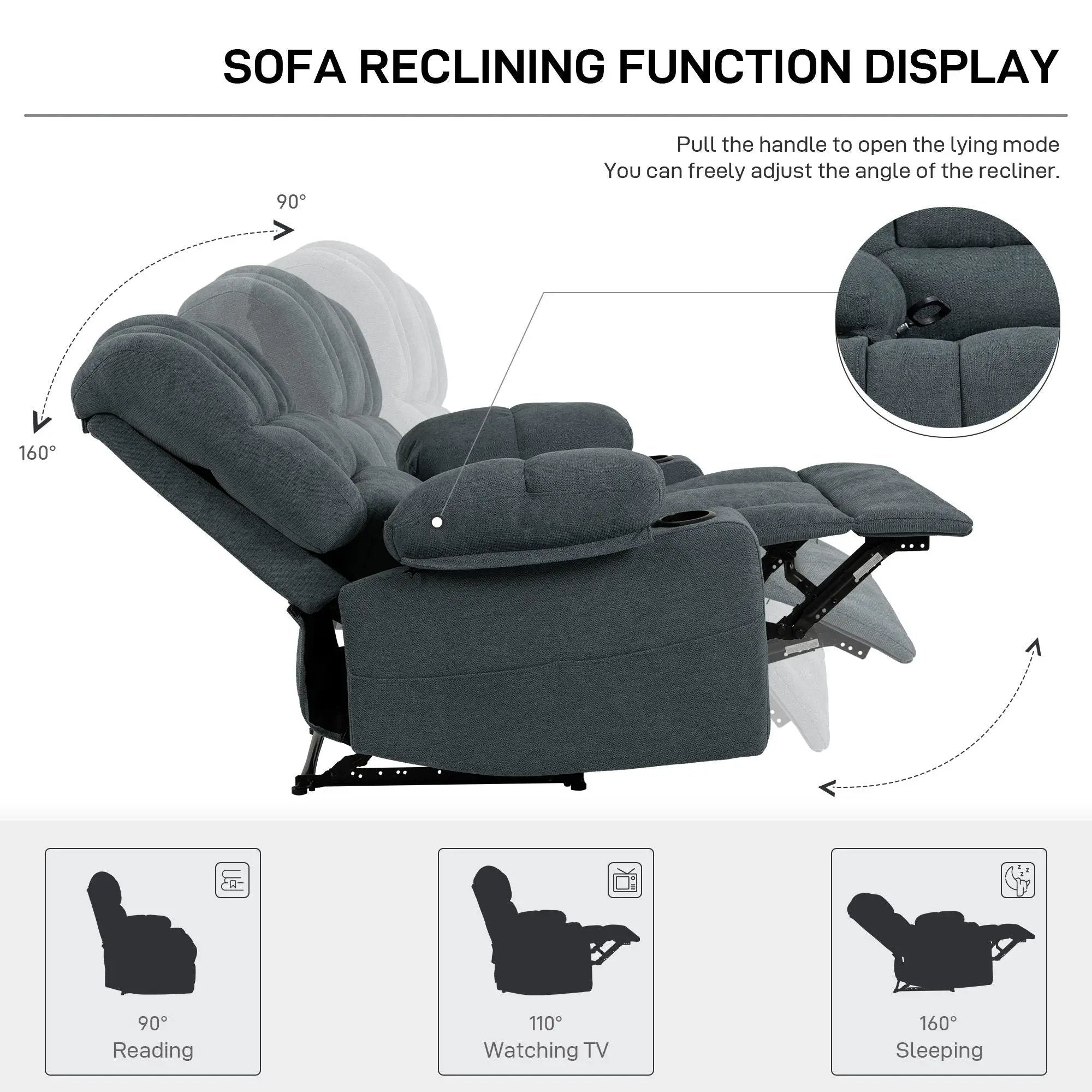 Massage Recliner Chair Sofa With Heating Vibration by HouseOfZazla