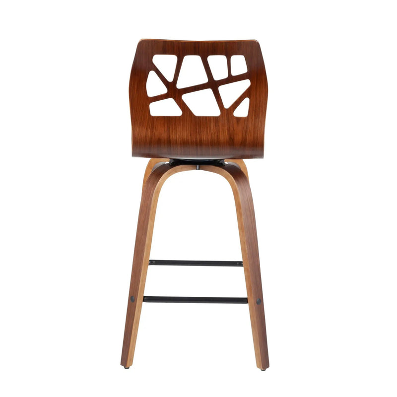 Folia - Mid Century Modern Fixed Height Counter Stool With Swivel (Set of 2) by HouseOfZazla