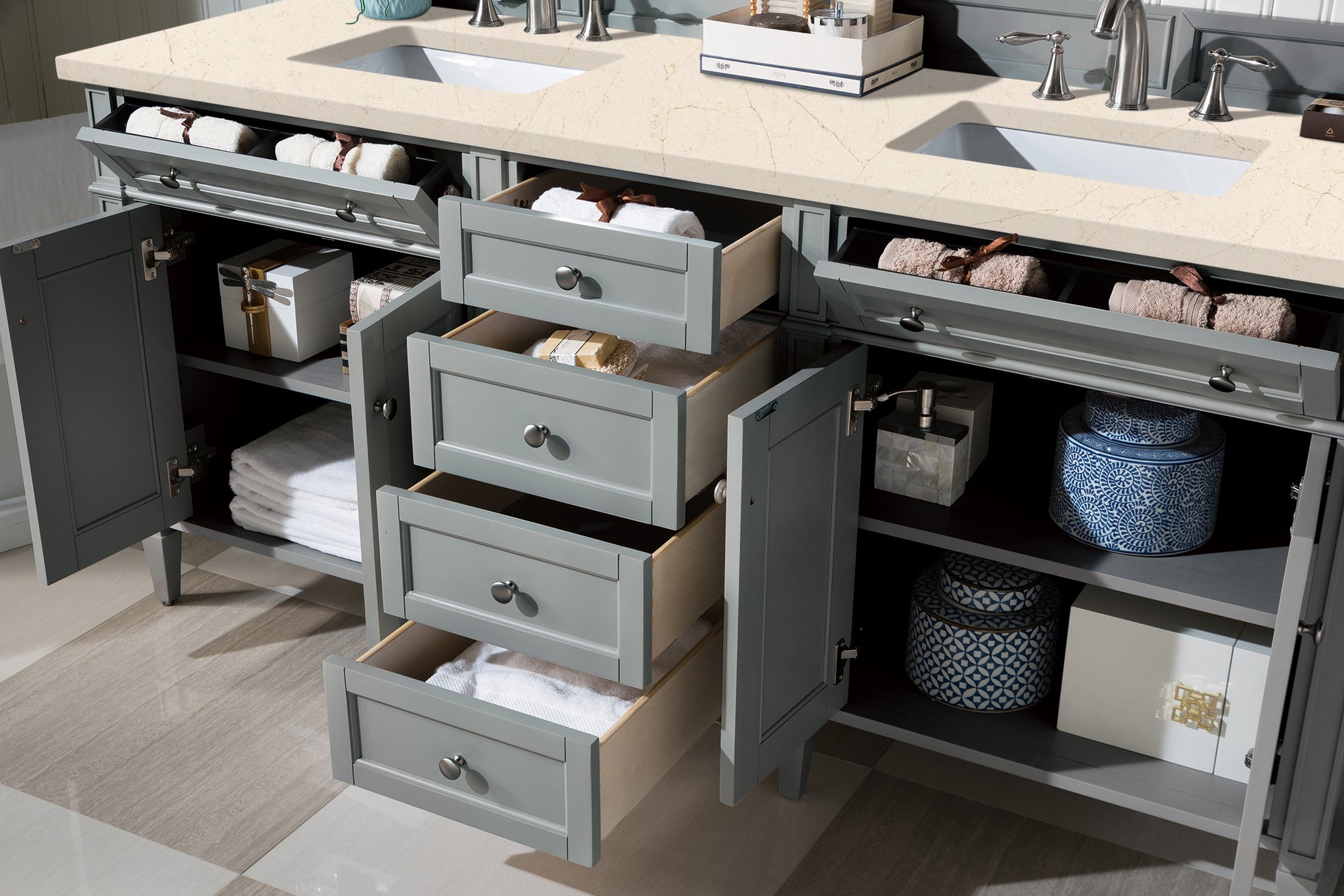 James Martin Brittany 72" Double Bathroom Vanity, Urban Gray, view 24