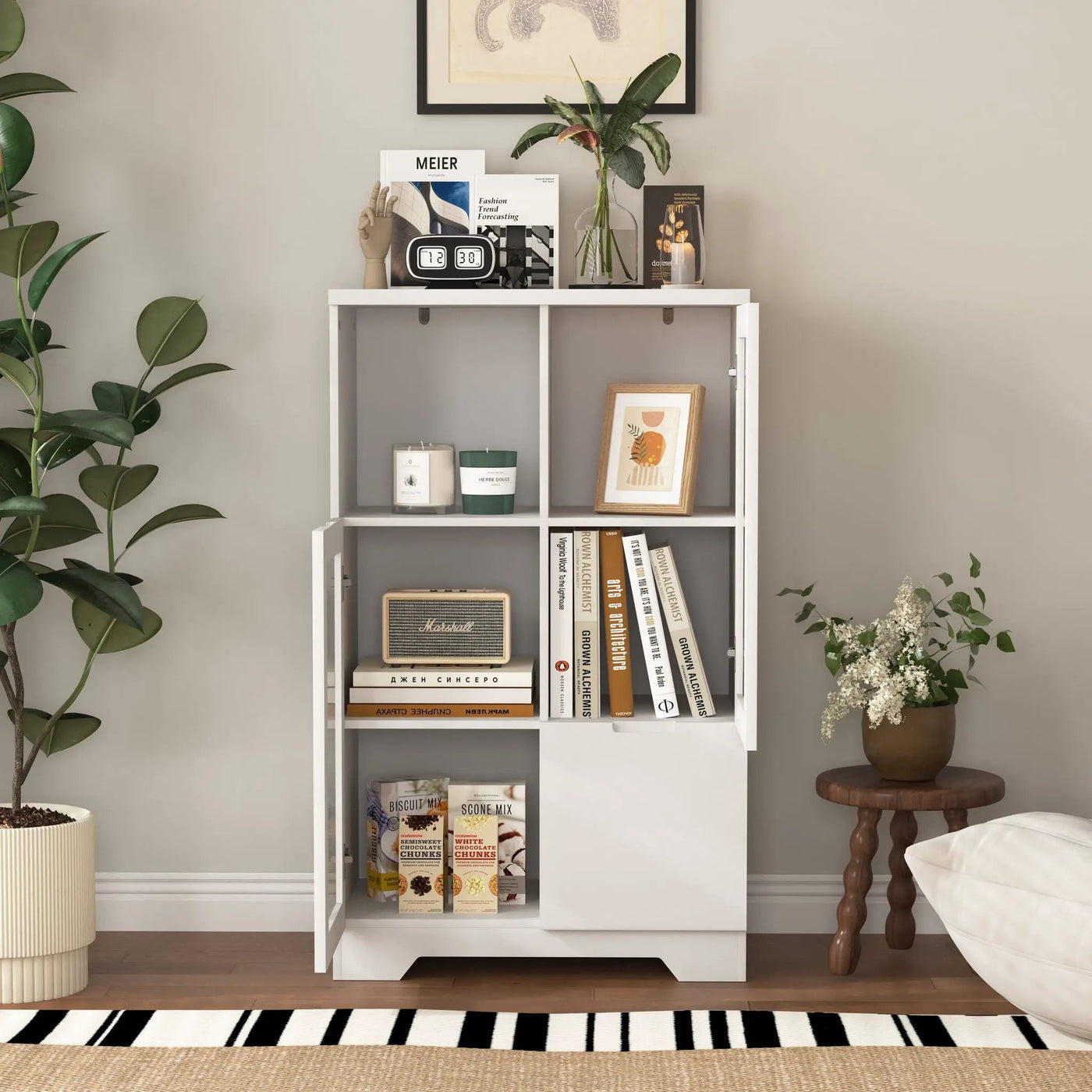 Modern Cabinet With Glass Doors And Drawer by Unique Piece Furniture