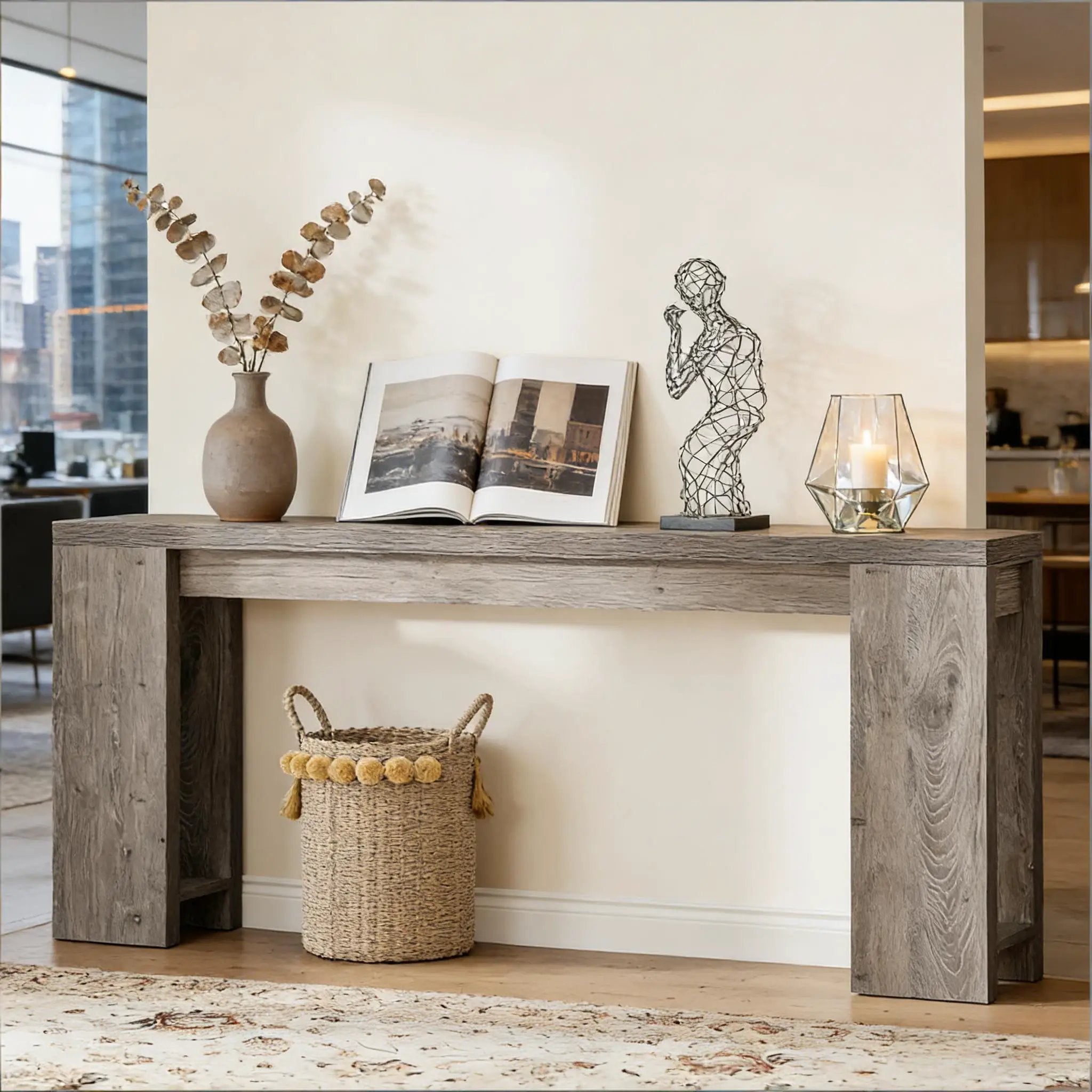 Wood Entryway Console Table, Console Table, Side Table by HouseOfZazla