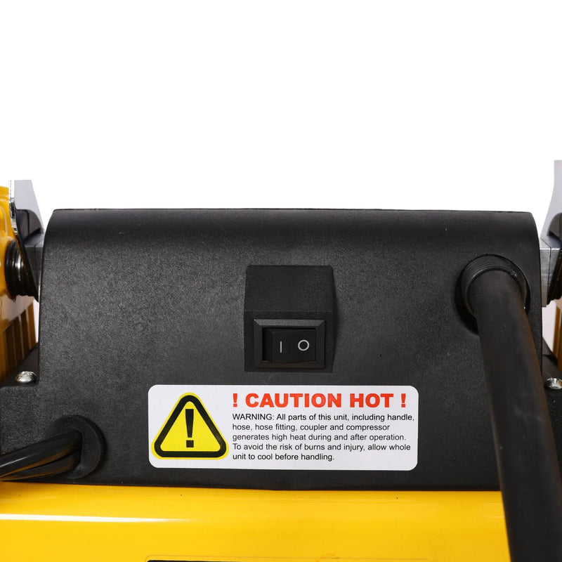 Heavy Duty 12V Dual Cylinder Air Compressor, Tire Inflator With Gauge - Yellow / Black by HouseOfZazla