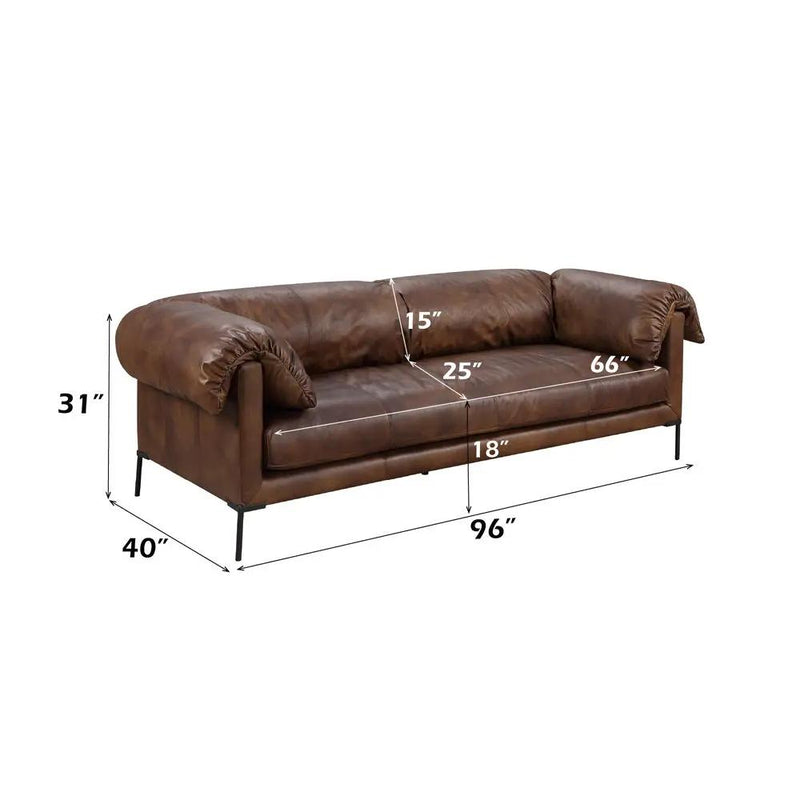 Jaron - Sofa - Mocha Top Grain Leather by Unique Piece Furniture