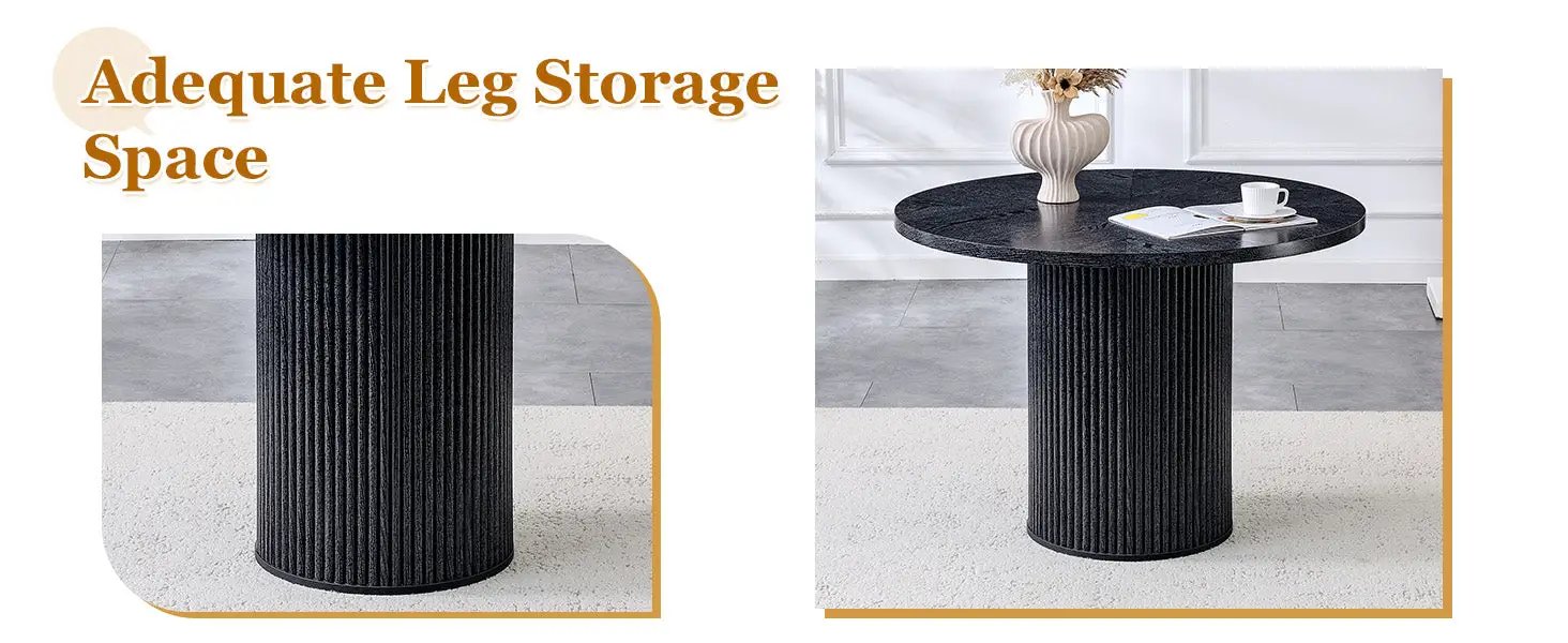 Modern Spliced Circular Dining Table with 42 Inch Diameter by HouseOfZazla