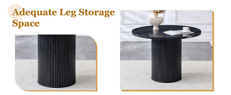 Modern Spliced Circular Dining Table with 42 Inch Diameter by HouseOfZazla