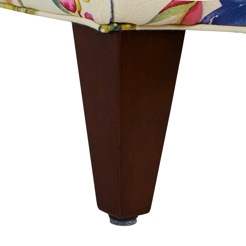 Paradise Upholstered Arm Chair, Off-White/Floral Printed On Cotton by HouseOfZazla