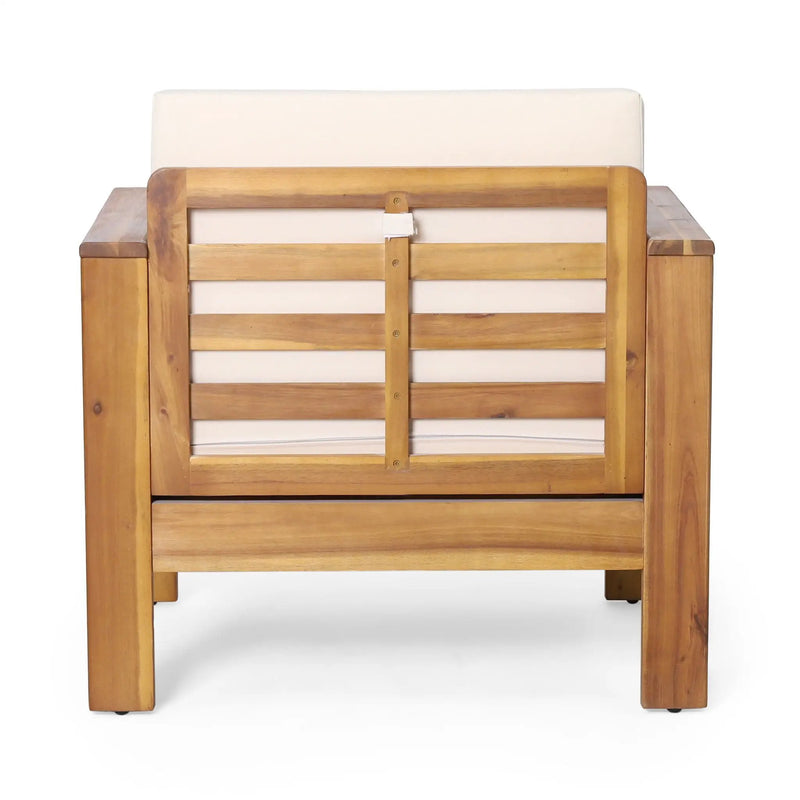 Acacia Wood Loveseat And Coffee Table Set With Cushions by HouseOfZazla