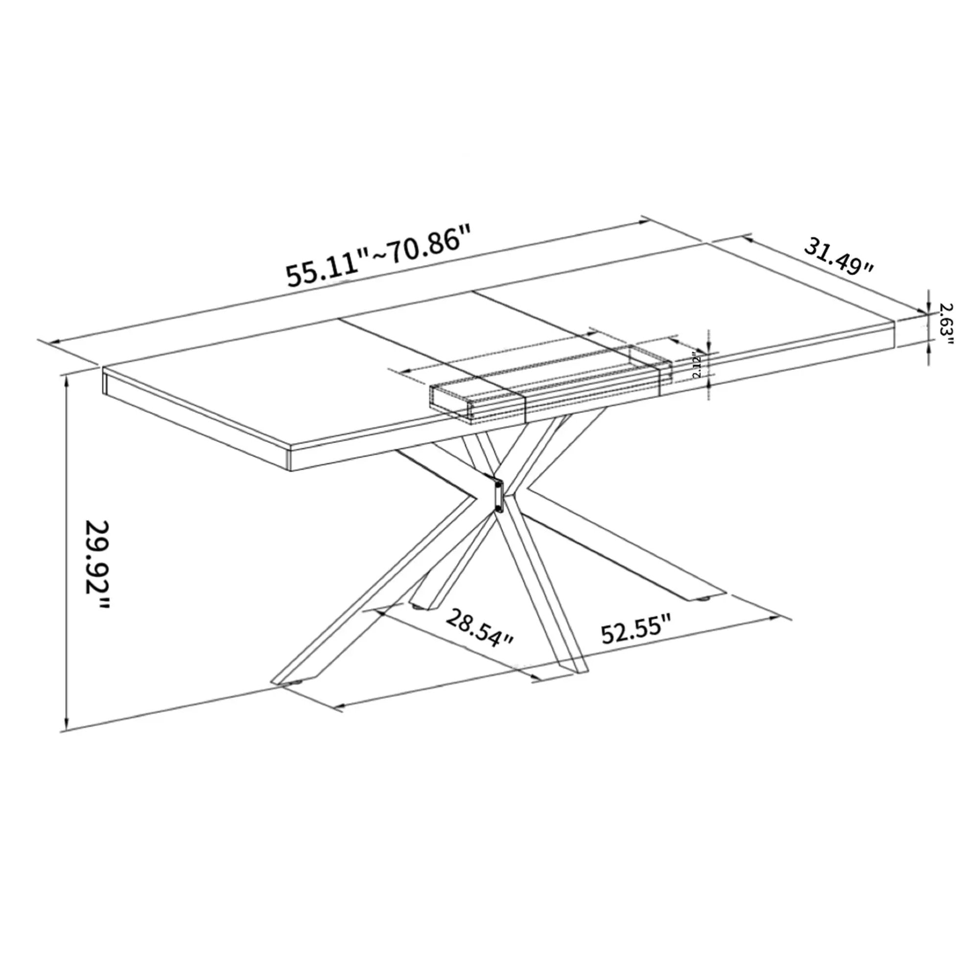 Rectangular Stretch Dining Table With 4 Chairs - Black / Gray by HouseOfZazla