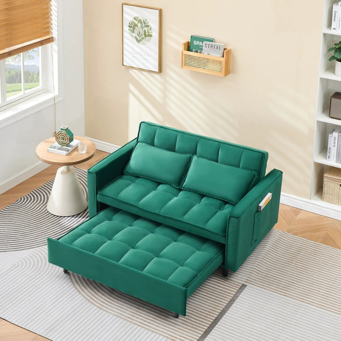 Sofa Bed With Pockets, 3 In 1 Convertible For Living Room by Unique Piece Furniture