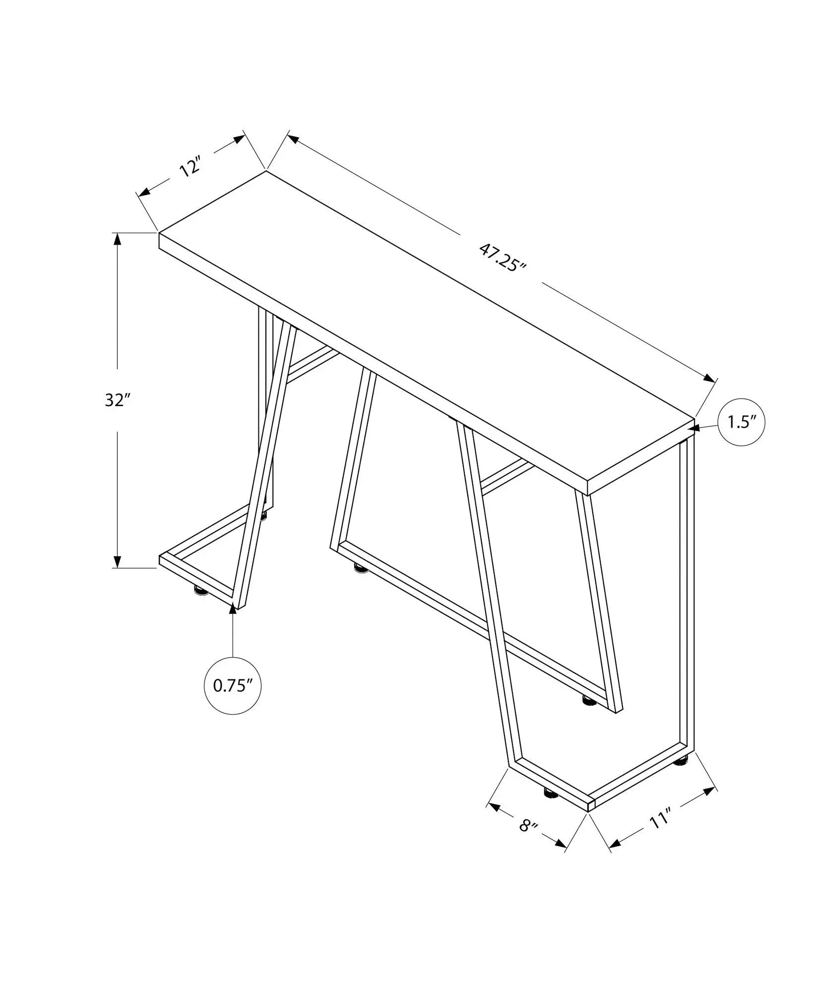 Accent Console Table For Entryway, Durable Construction - Taupe by Unique Piece Furniture