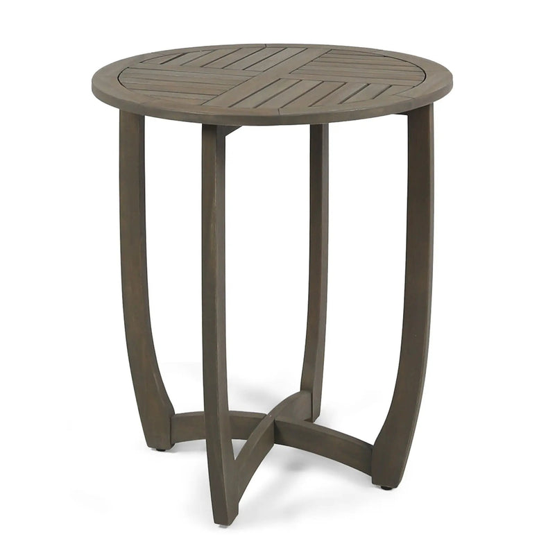 Hermosa Rustic Circular Bistro Table - Gray by HouseOfZazla