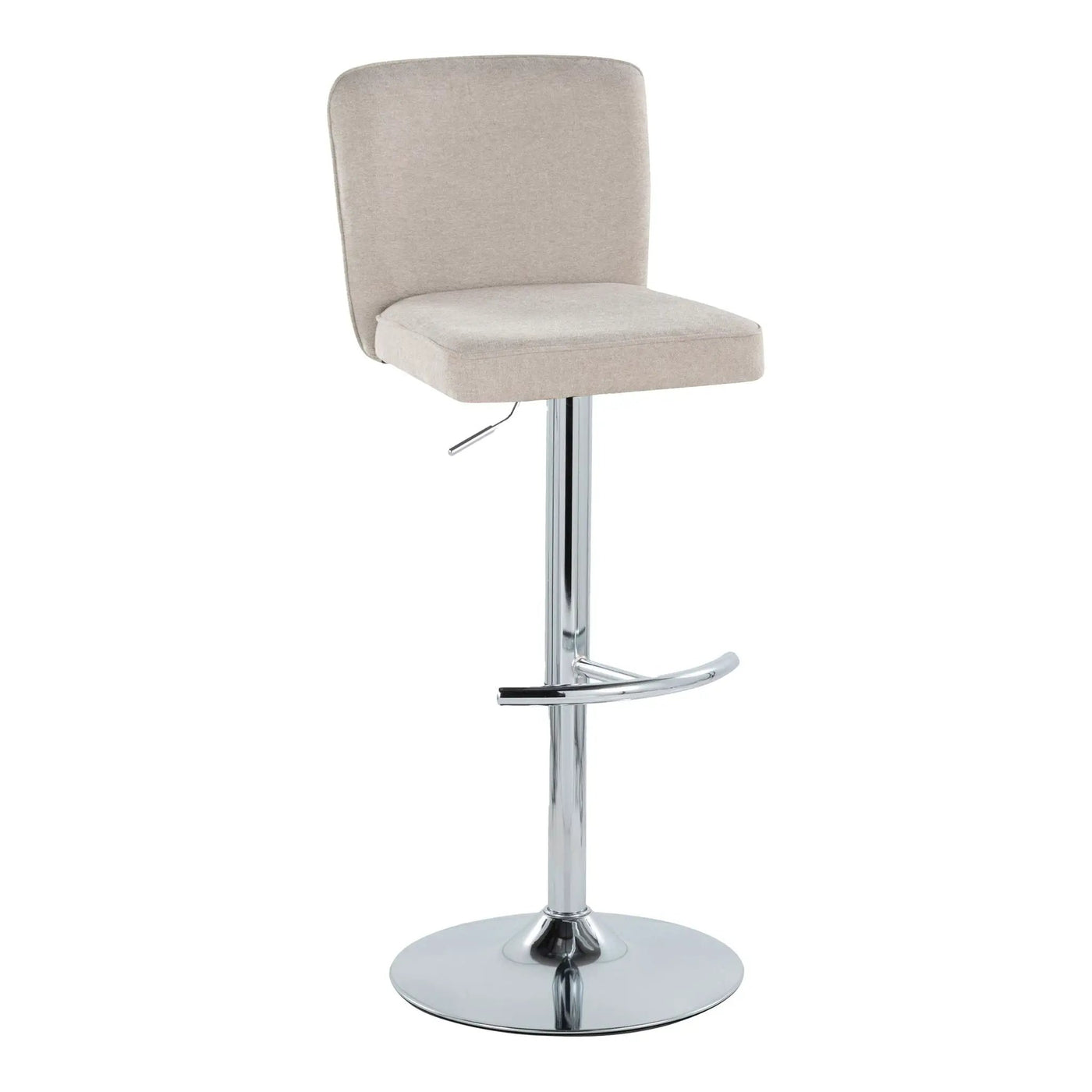 Henry - Contemporary Adjustable Barstool With Swivel & Rounded T Footrest (Set of 2) by HouseOfZazla