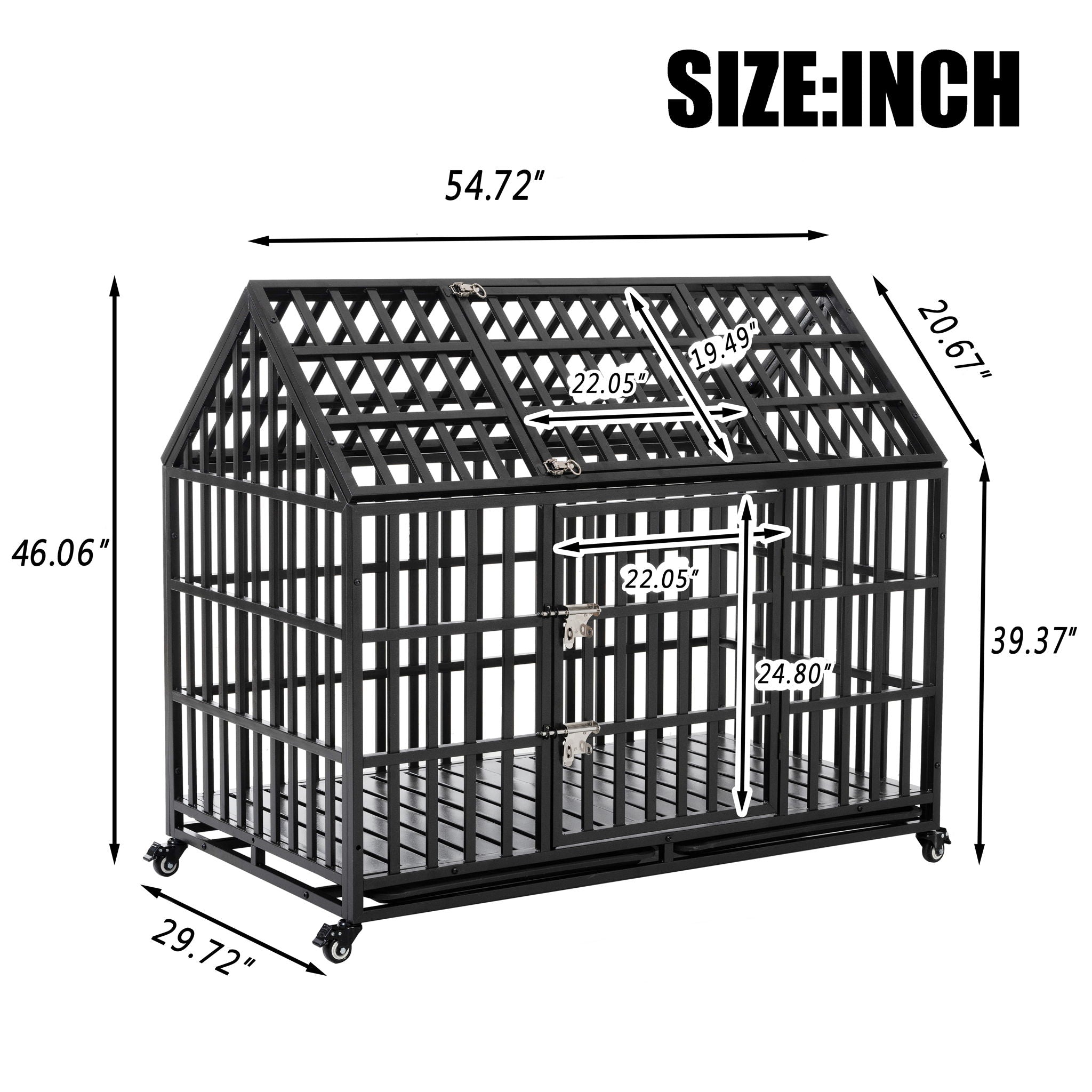 Heavy Duty Dog Crate Lockable Wheels by HouseOfZazla