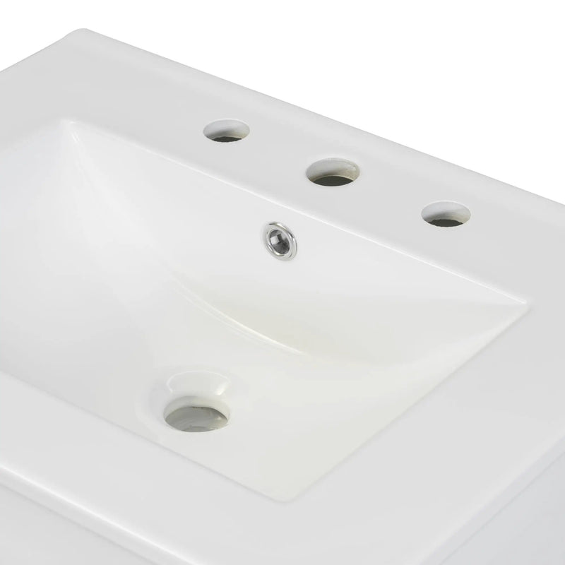 Bathroom Vanity Combo With Ceramic Sink, Luxurious Space-Saving Vanity, 2 Soft Close Doors by HouseOfZazla
