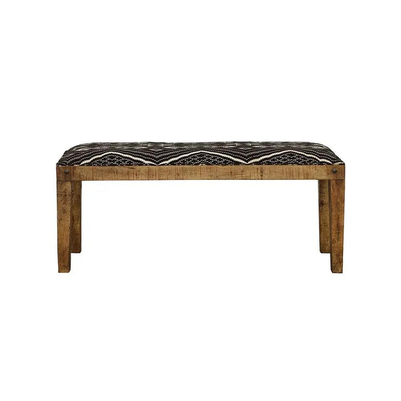 Lamont Fabric Upholstered Accent Bench Black and Natural by Unique Piece Furniture