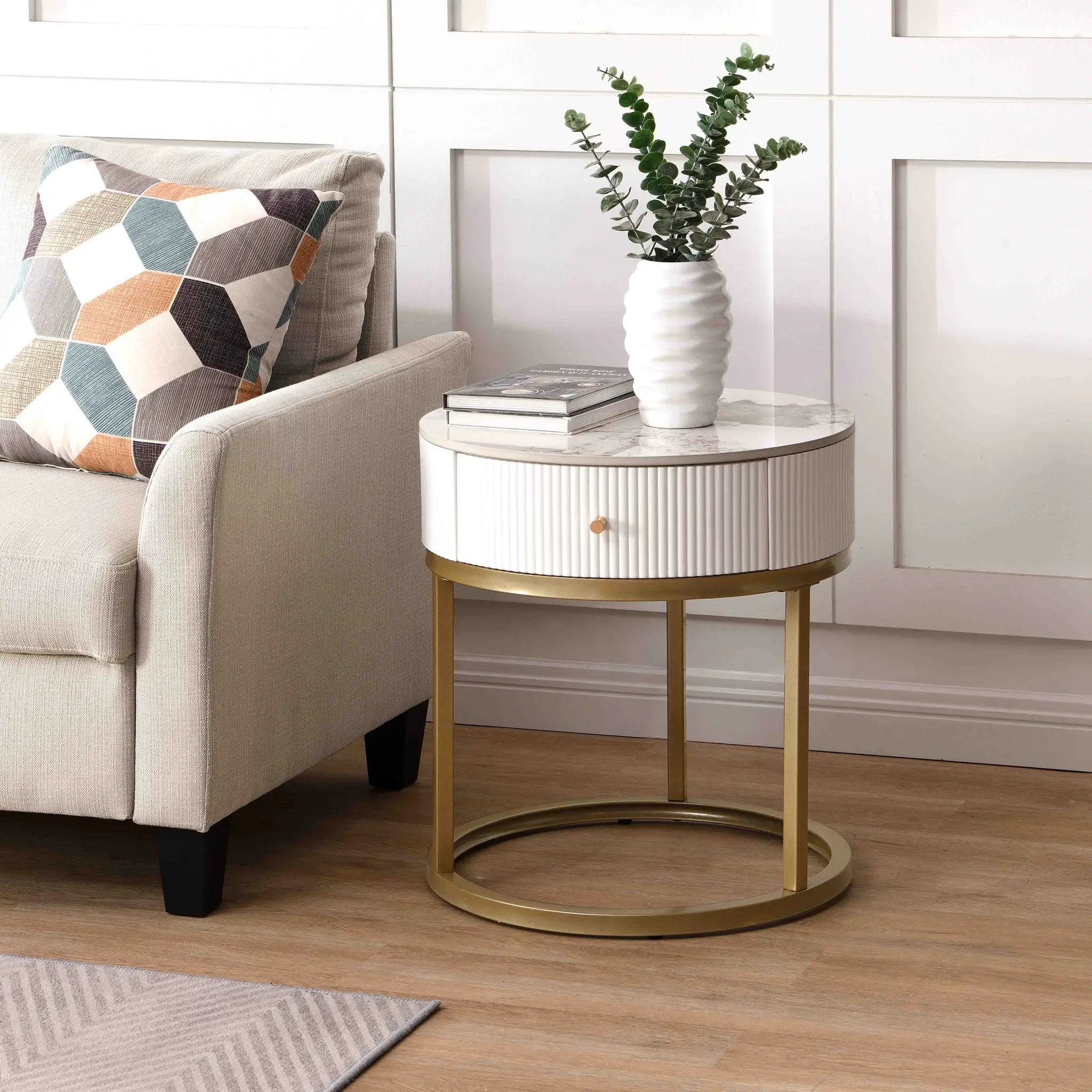 Modern Round Table With Drawers by HouseOfZazla