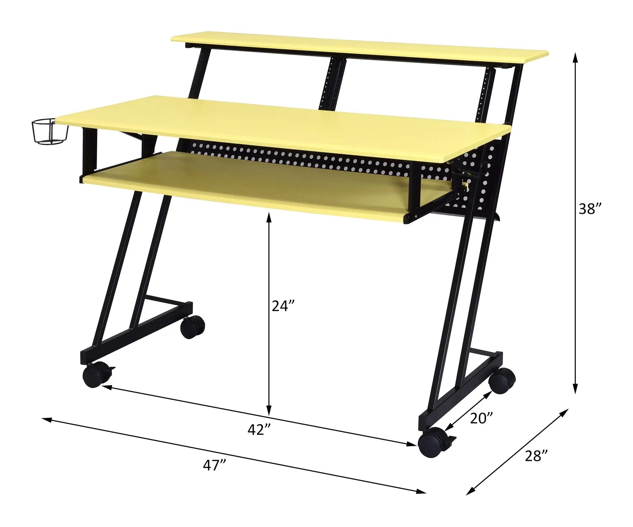 Suitor - Music Recording Studio Desk - Black / Yellow by Unique Piece Furniture