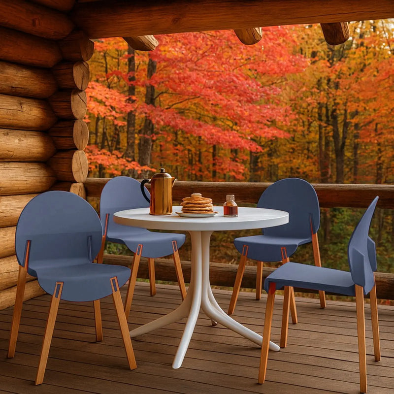 4 Piece Set Of Single Chairs, Traditional Elements With Round Table by Unique Piece Furniture