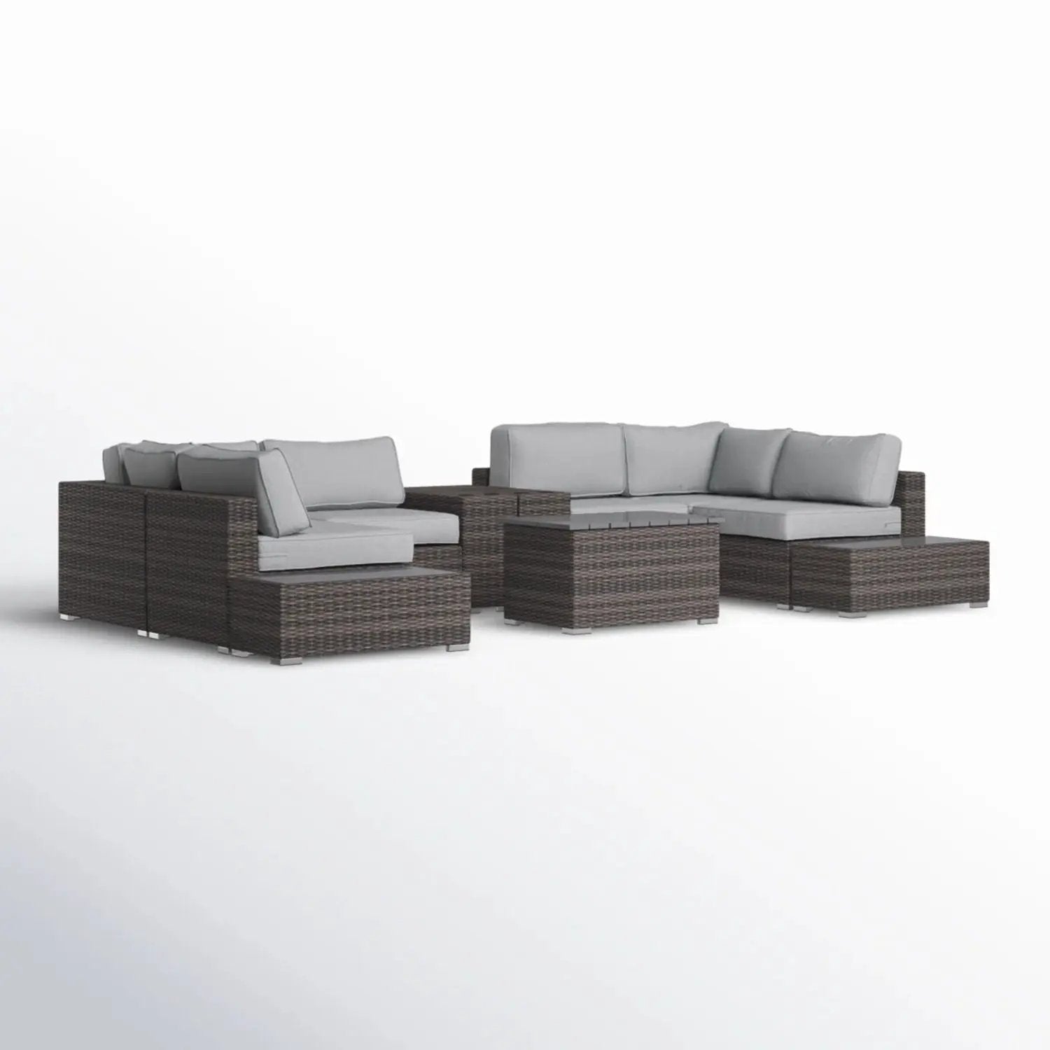 Wicker Sectional Seating Group With Cushions by Unique Piece Furniture