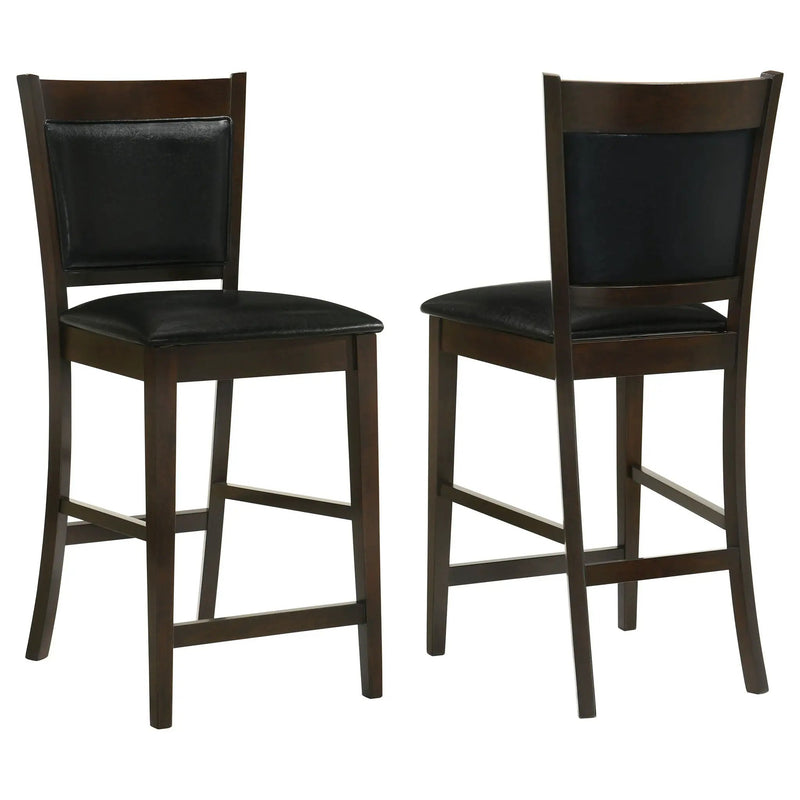 Upholstered Counter Height Stools (Set of 2) - Black / Espresso by HouseOfZazla