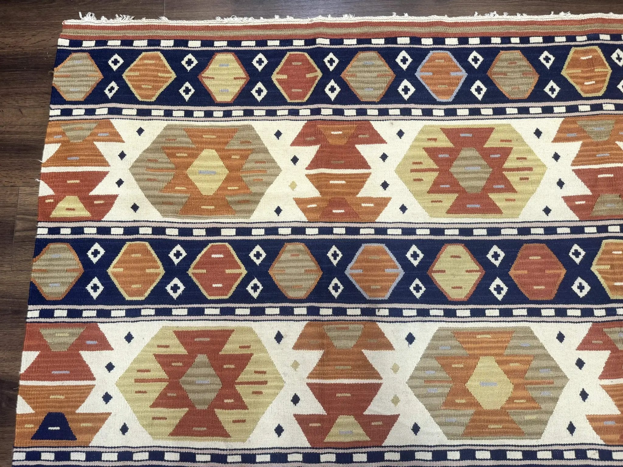 Turkish Kilim Rug 8x11, Handmade, Wool, Nourison Rug by Jewel Rugs