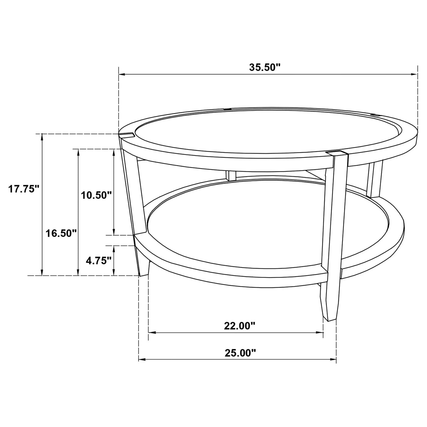 Isbell - Round Table With Storage Shelf by HouseOfZazla