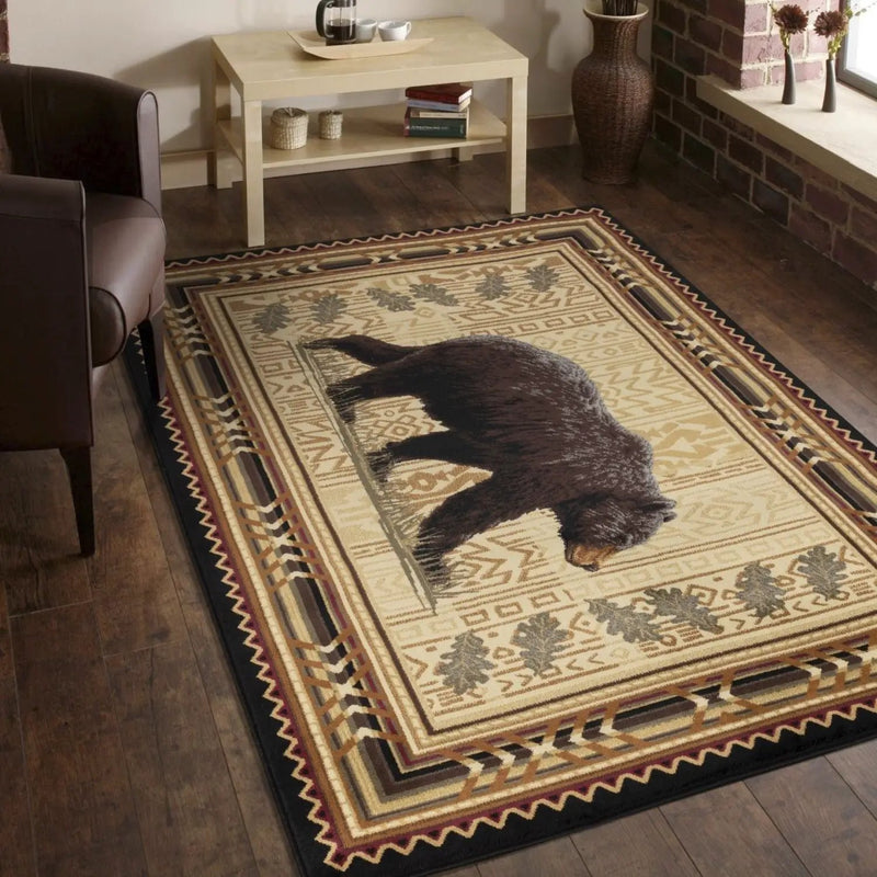 Nature's Nest - 5'3" X 7'3" Lodge Area Rug - Black by Unique Piece Furniture