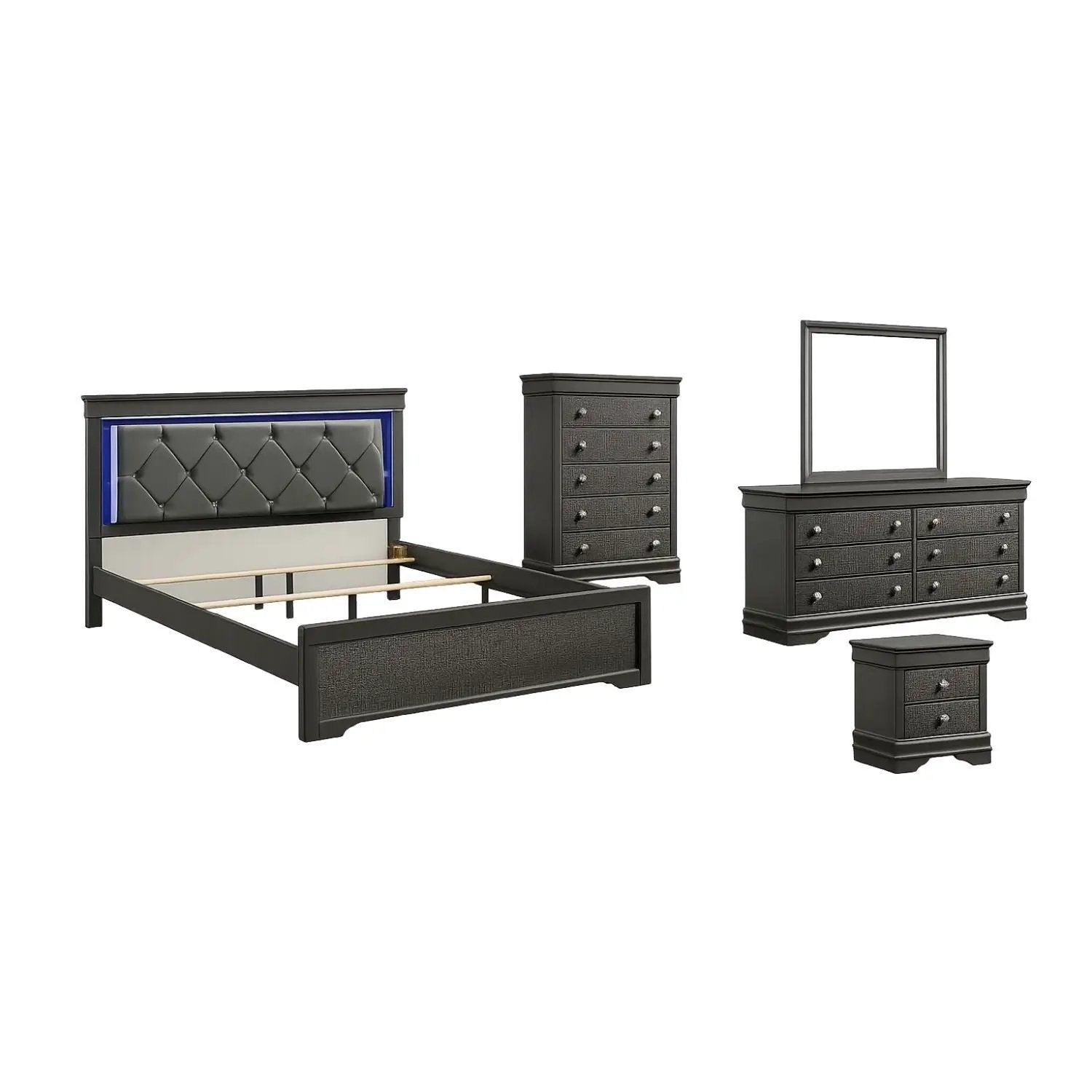 Blaze - Bedroom Set With LED Headboard by HouseOfZazla