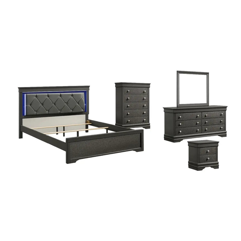 Blaze - Bedroom Set With LED Headboard by HouseOfZazla