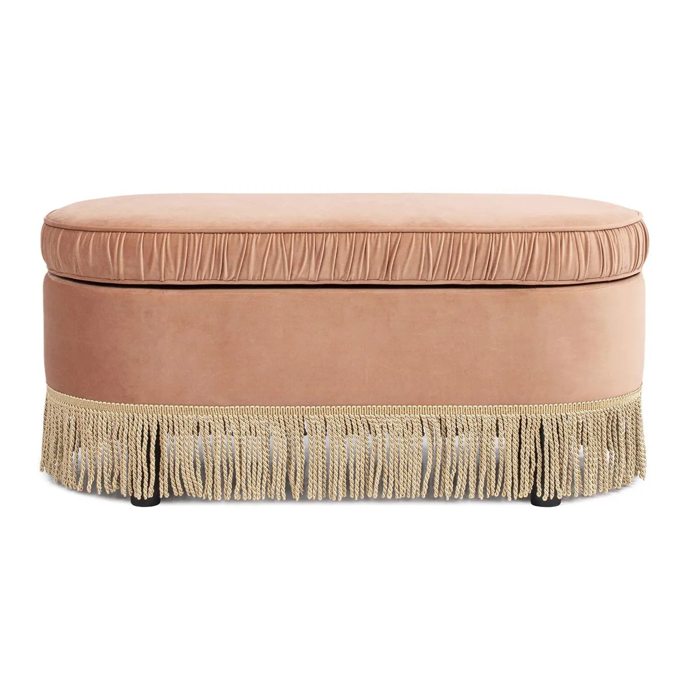 Serena - Contemporary Design Oval Storage Bench Ottoman by HouseOfZazla