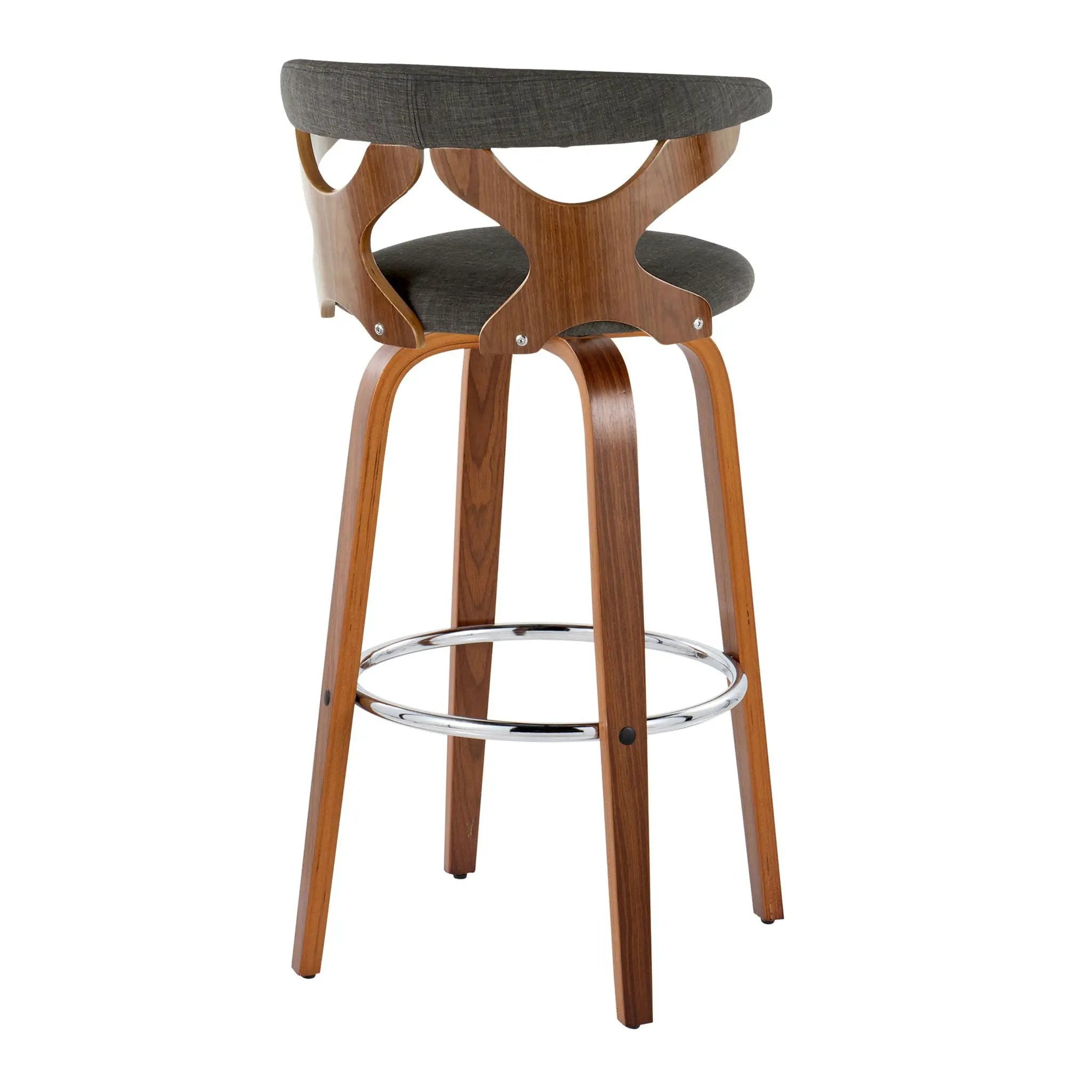 Gardenia - Mid Century Modern Fixed Height Barstool With Swivel With Round Footrest (Set of 2) by Unique Piece Furniture