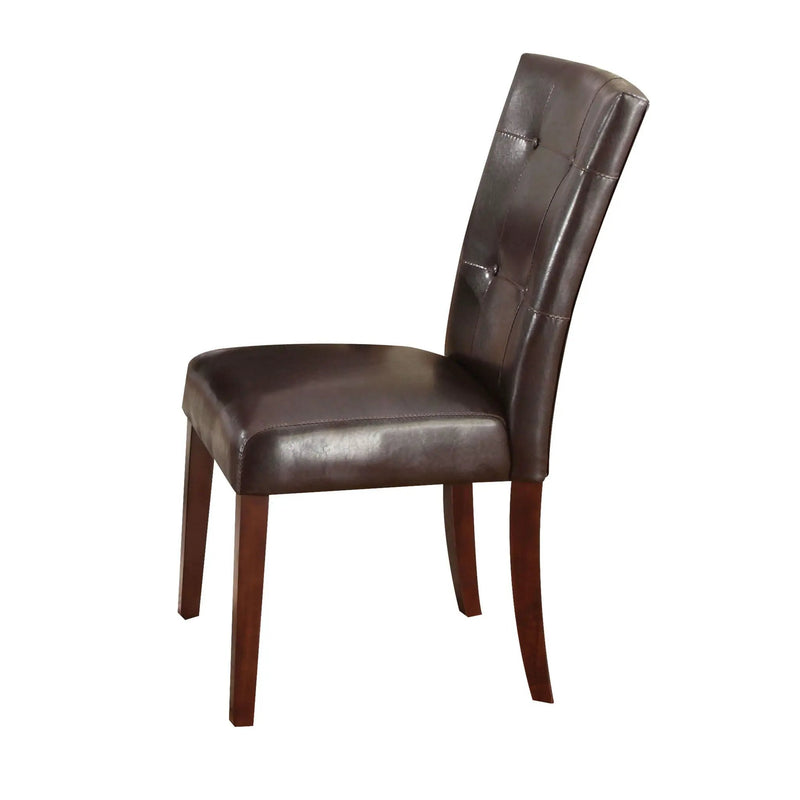 Britney - Synthetic Leather Side Chair (Set of 2) - Brown / Walnut by Unique Piece Furniture