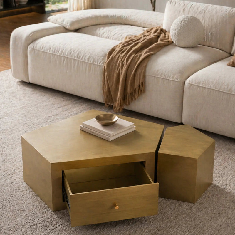 Modern Geometric Coffee Table Set of 2 by HouseOfZazla