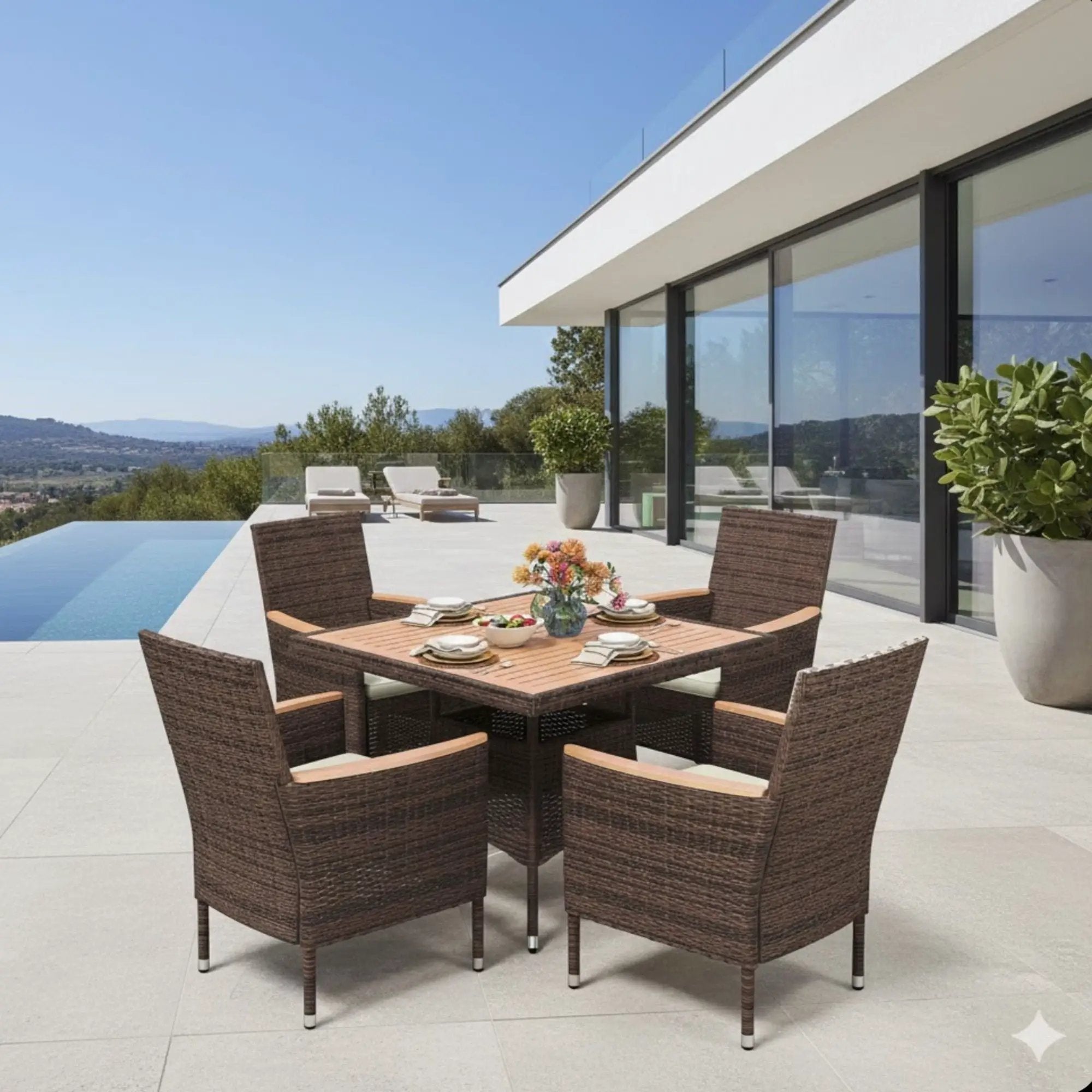 5 Piece Patio Dining Set With Table by HouseOfZazla
