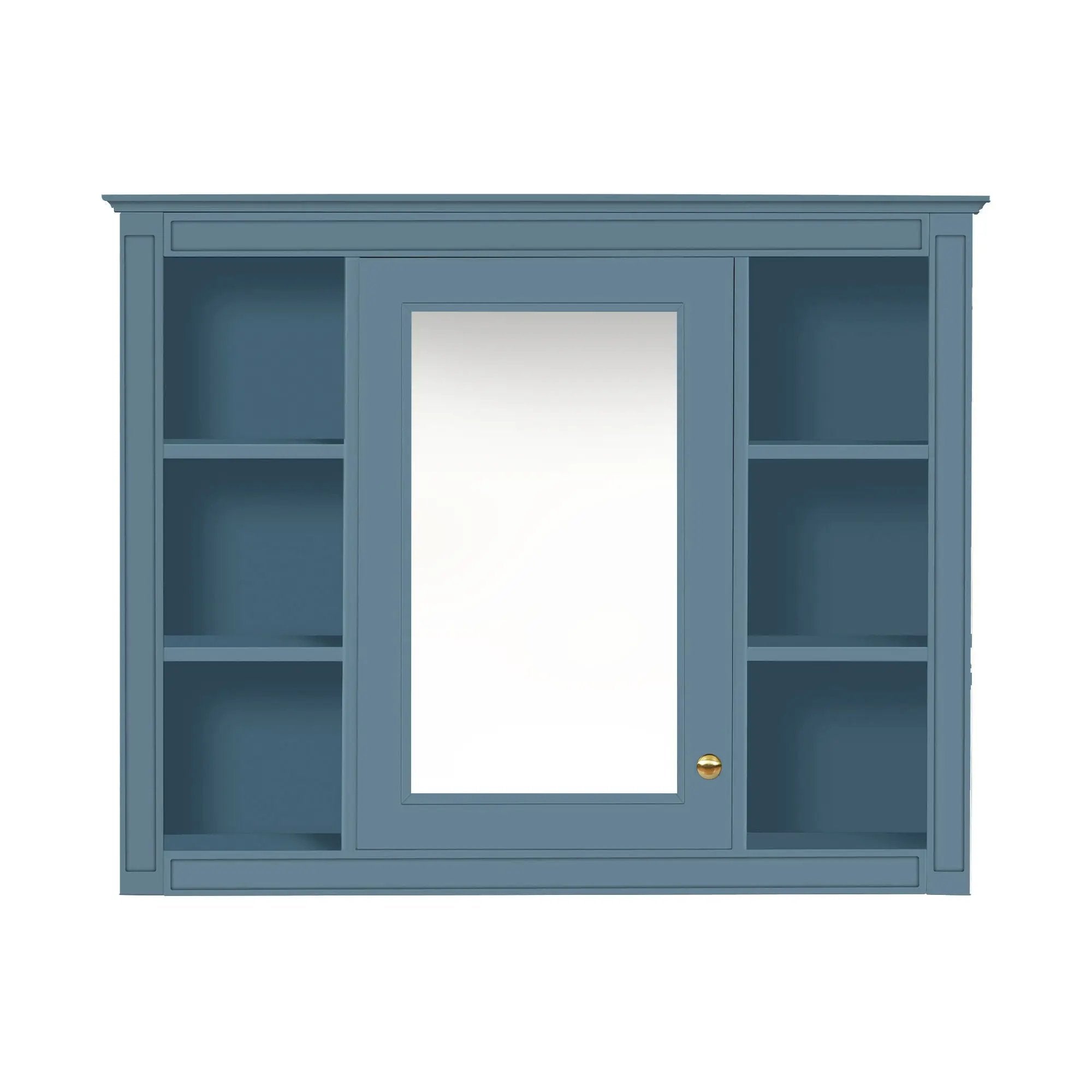 Wall Mounted Medicine Cabinet With Mirror, Storage Cabinet Featuring 6 Open Shelves And Adjustable Interior by HouseOfZazla