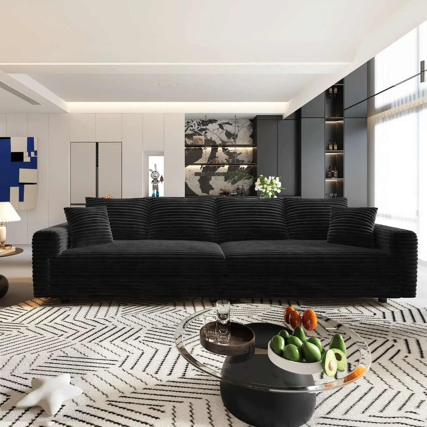 4 Seat Sofa, Deep Seat Couches With Soft Pillows by HouseOfZazla