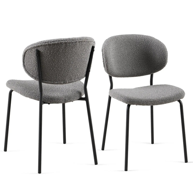 Boucle Dining Chairs, Dining Chairs With Metal Legs For Dining Room, Kitchen, Living Room by Unique Piece Furniture