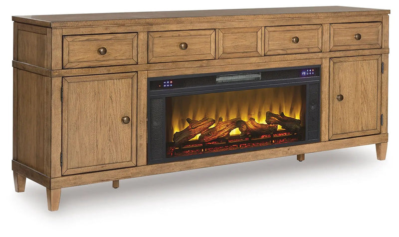 Sharlance - 81" TV Stand With Electric Fireplace by Unique Piece Furniture