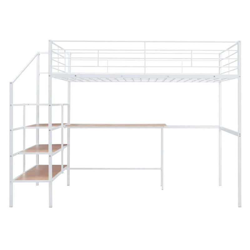 Loft Bed With Desk And Lateral Storage Ladder by Unique Piece Furniture