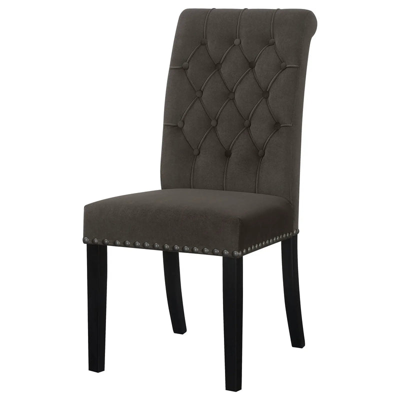 Alana Velvet Upholstered Dining Side Chair Brown (Set of 2) by Unique Piece Furniture