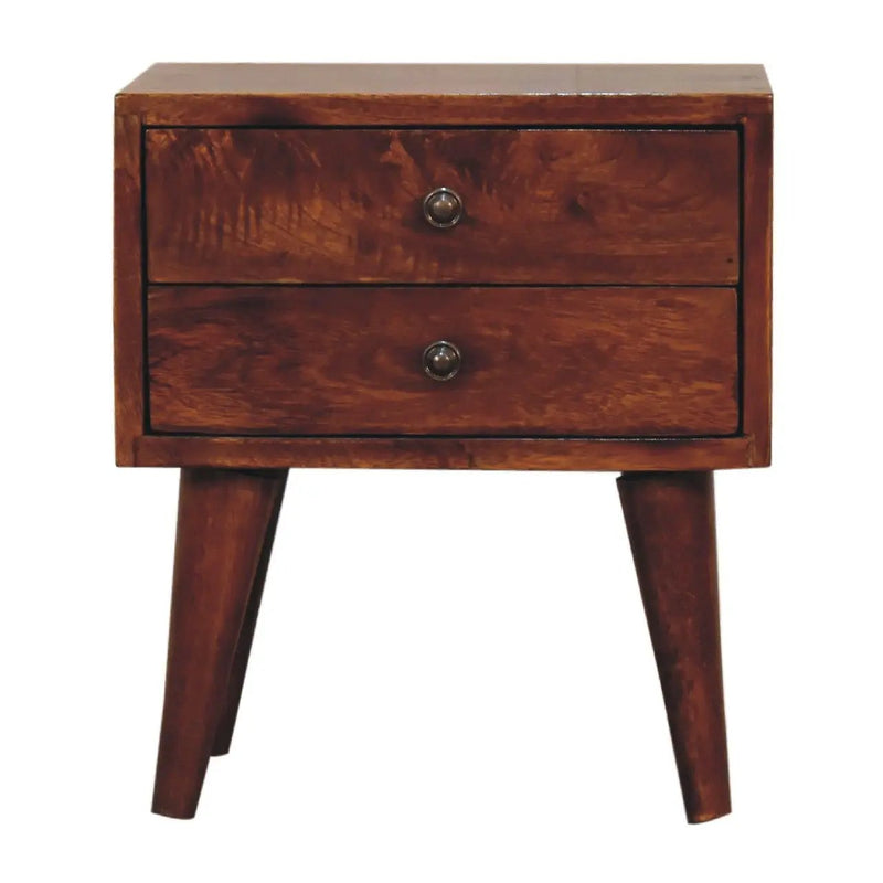 Mini Modern Bedside Table - Chestnut by HouseOfZazla