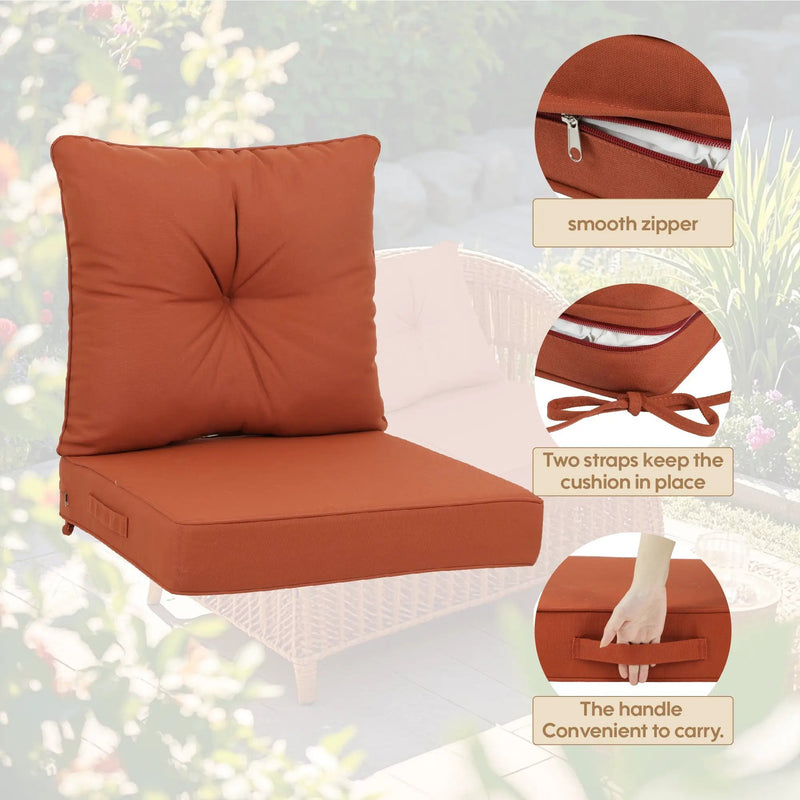 Outdoor Deep Seat Cushions for Patio Furniture, Set of 2 by HouseOfZazla