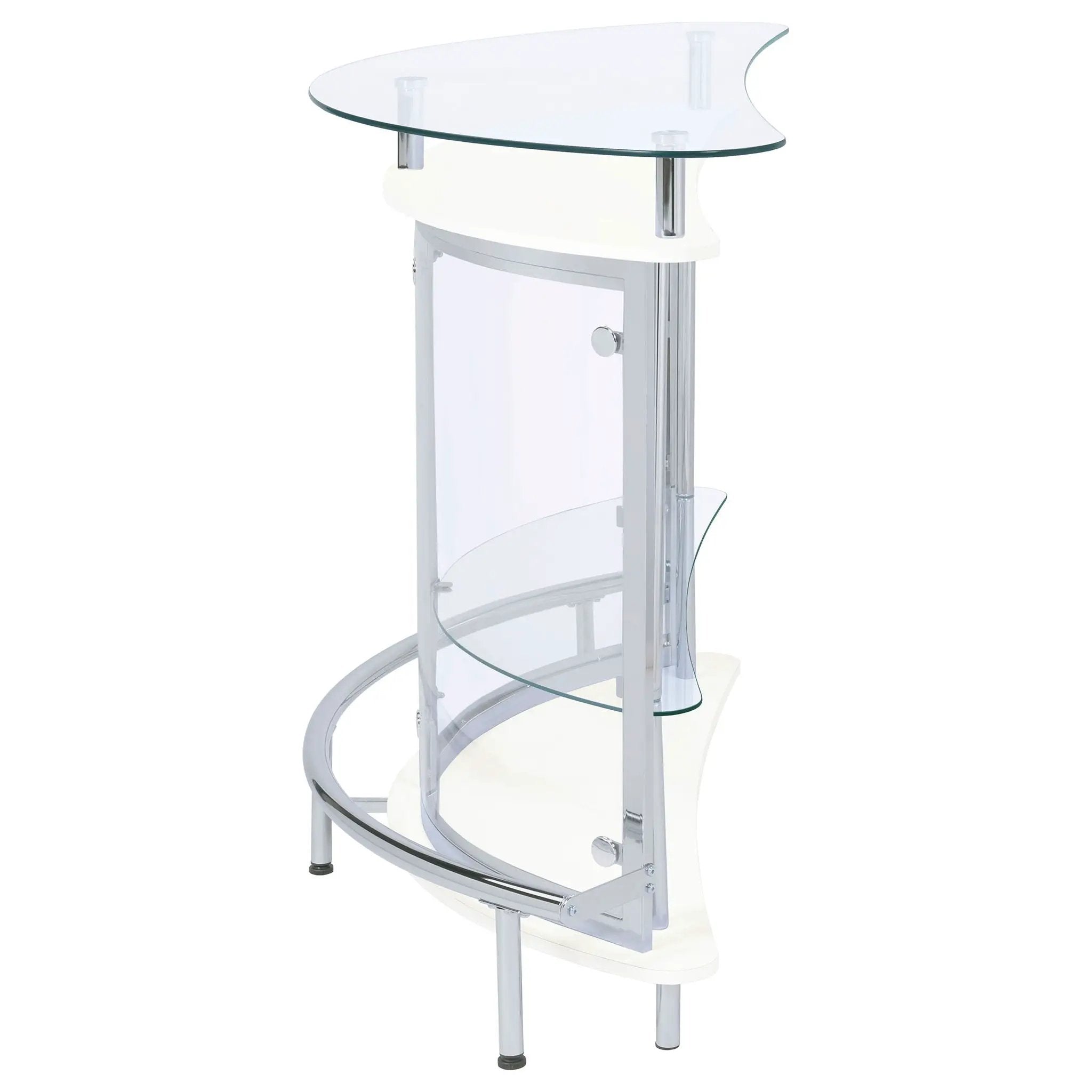 Strick - Freestanding Glass Top Home Bar Wine Cabinet - White by HouseOfZazla