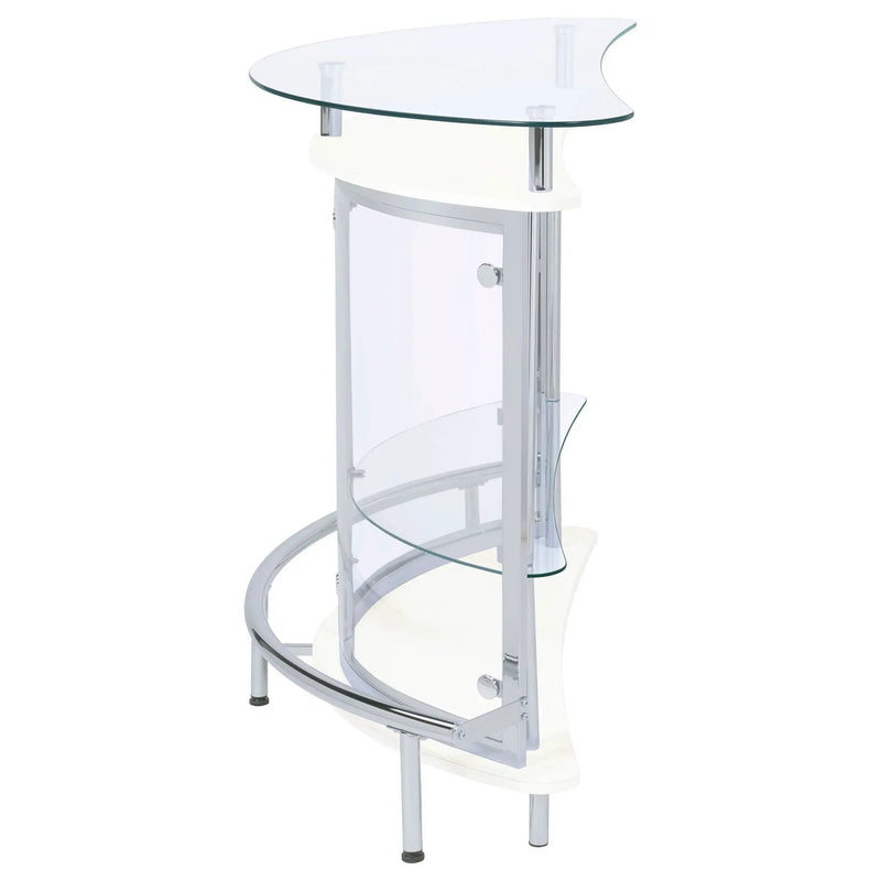 Strick - Freestanding Glass Top Home Bar Wine Cabinet - White by HouseOfZazla