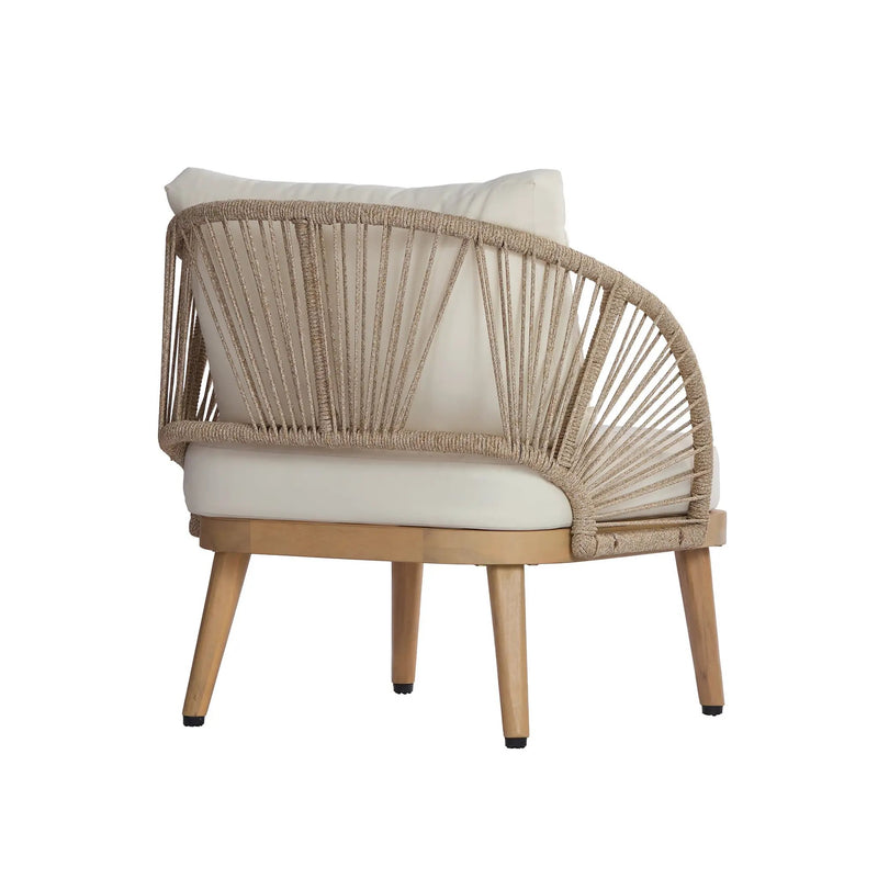 Acacia Wood Outdoor Club Chair, Curved Tub Design Patio Chair by HouseOfZazla