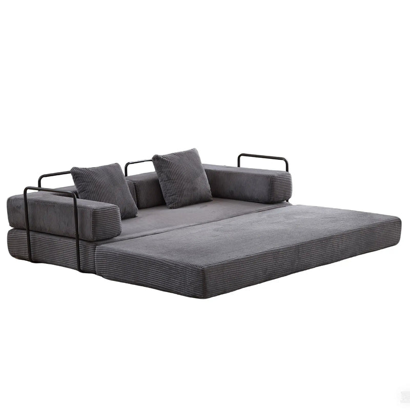 Floor Couch, Convertible Floor Sofa Bed With Pillow Back Support Armrest by HouseOfZazla