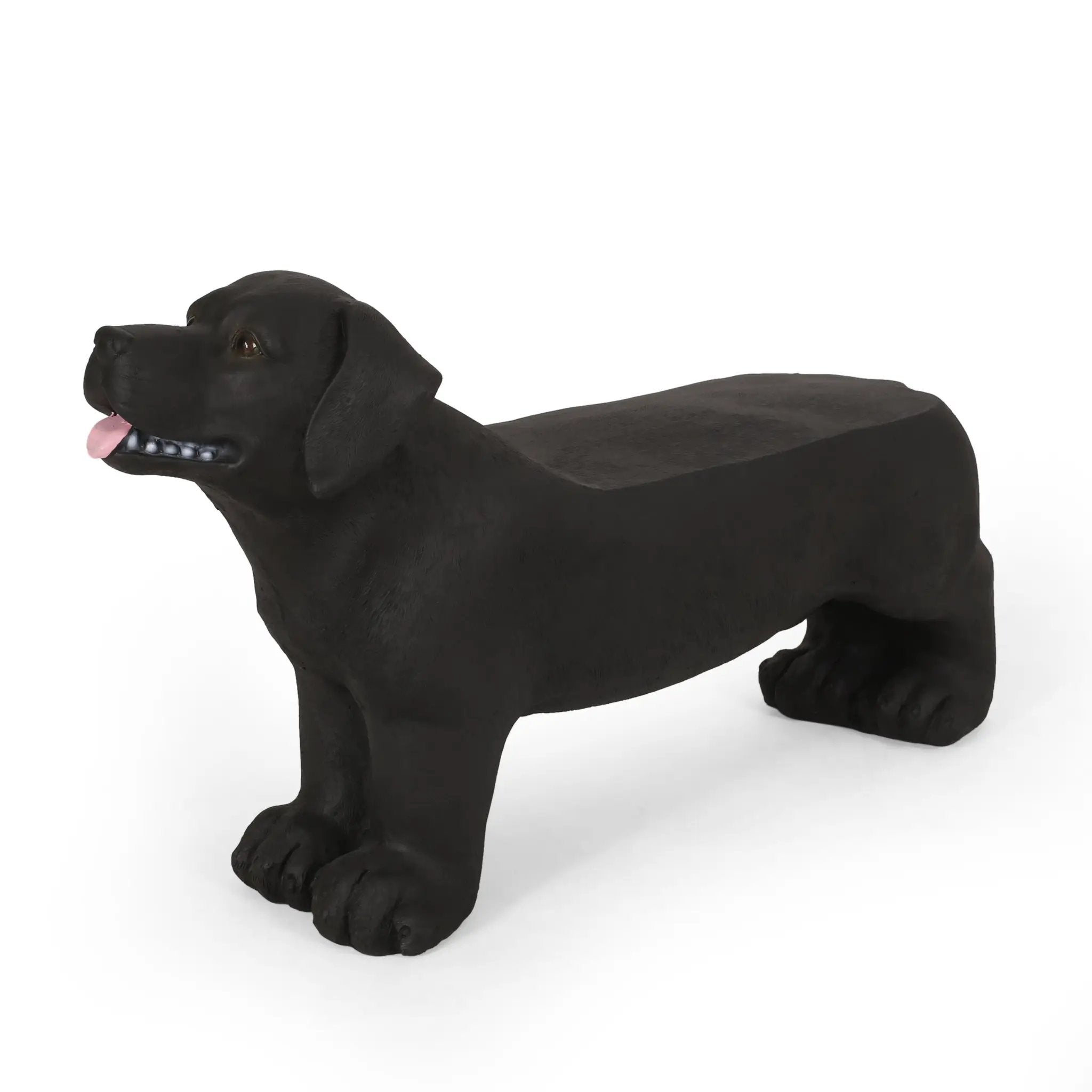 MGO Dog Bench - Outdoor Labrador Design, Matte Black by HouseOfZazla